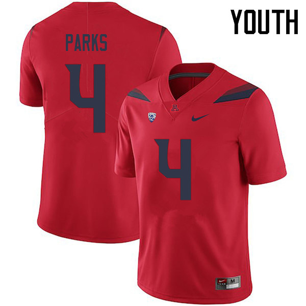 Youth #4 Antonio Parks Arizona Wildcats College Football Jerseys Sale-Red